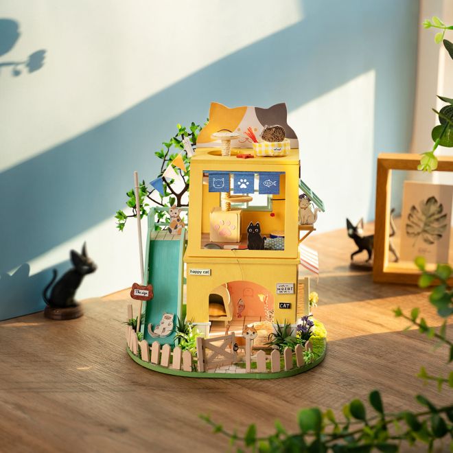 Kočičí dům - DIY Miniaturní domeček pro panenky