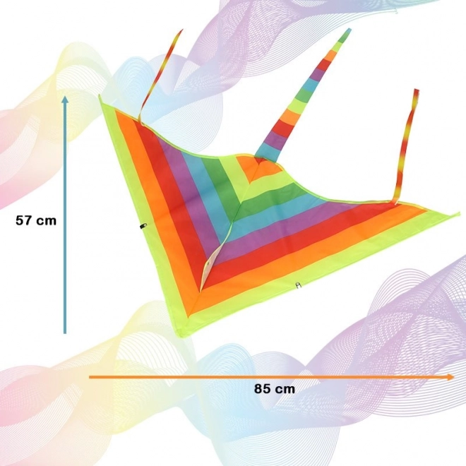 Létající velký trojúhelníkový duhový drak 57 x 85 cm