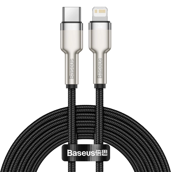 USB-C kabel pro Lightning Baseus Cafule, PD, 20W, 2m (černý)