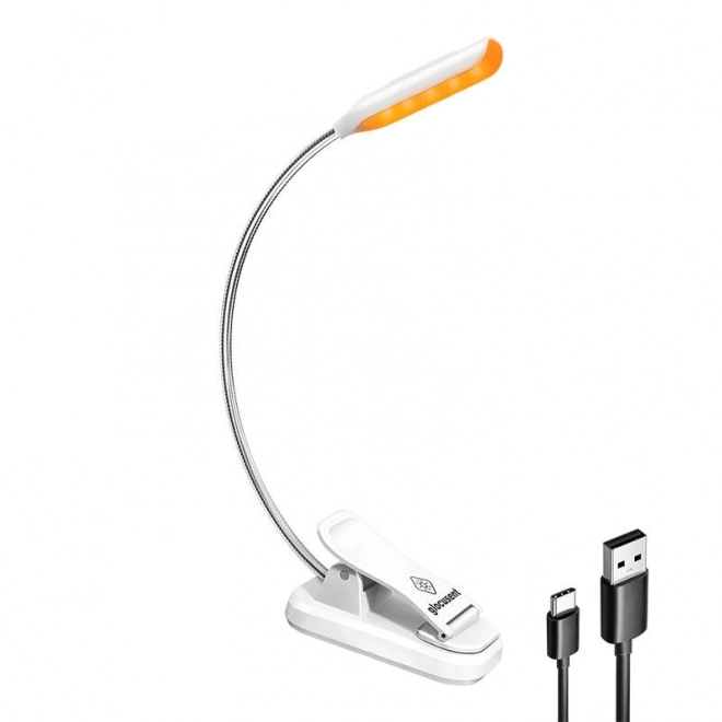 Bezdrátová lampička Glocusent clip-on book light, USB-C (bílá)