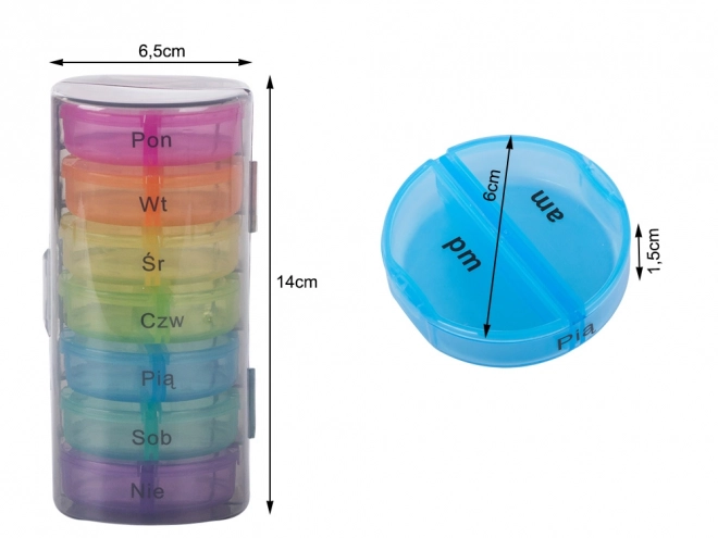 Organizér na léky s denními přihrádkami