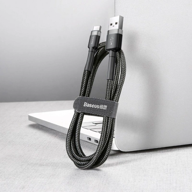 Kabel Baseus Cafule USB-C 2A 3m (černo-šedý)