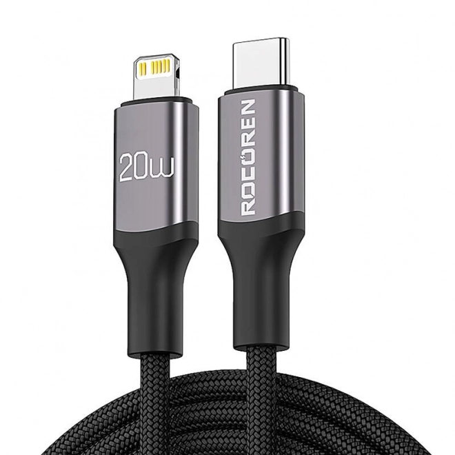 Rychlonabíjecí kabel Rocoren USB-C na Lightning Retro Series 2m (šedý)