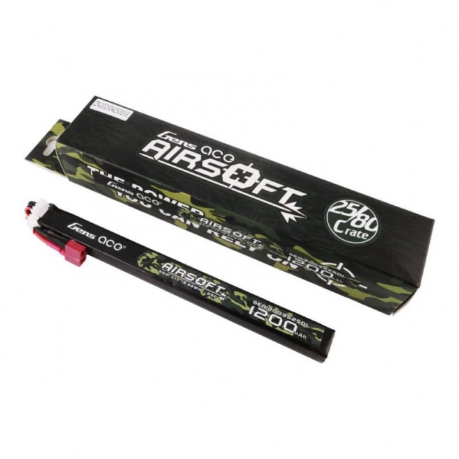 Gens Ace 25C 1200mAh 3S1P 11.1V Airsoft Gun Lipo baterie s T konektorem Dlouhá velikost