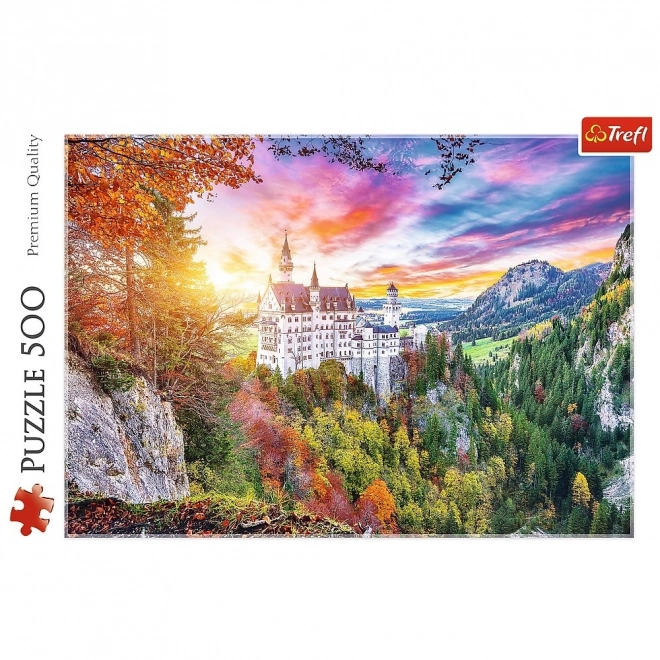 Puzzle 500 prvků Pohled na zámek Neuschwanstein Německo