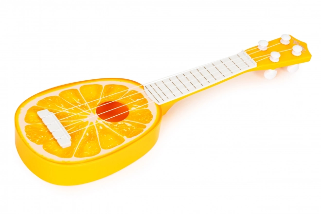 Dětské ukulele, čtyřstrunné, oranžové