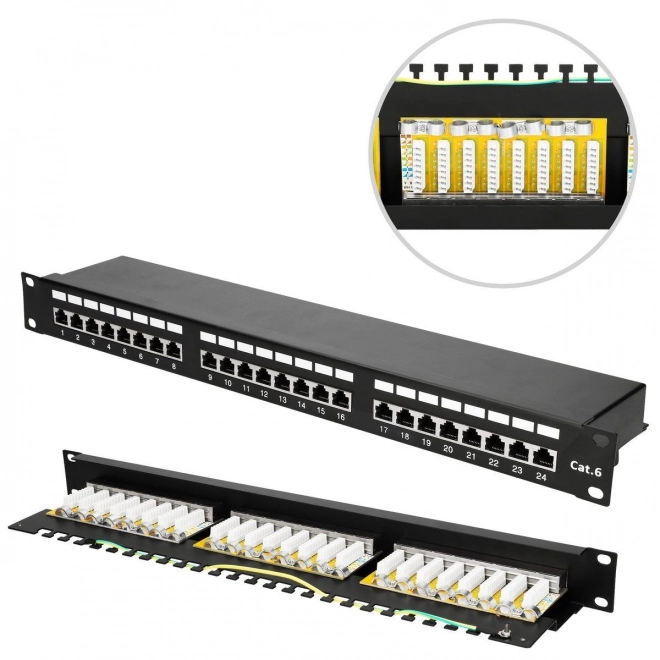 Patchpanel 24 portů CAT6 STP V2