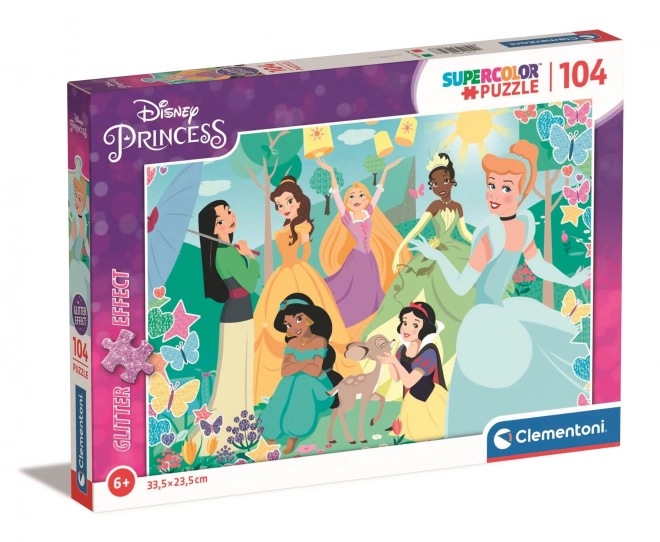 Puzzle se třpytkami 104 dílků, Disneyho princezny