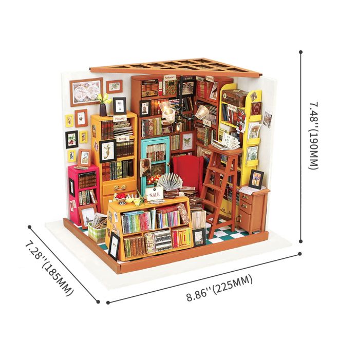 Samova studovna - Knihovna DIY Miniaturní domeček pro panenky