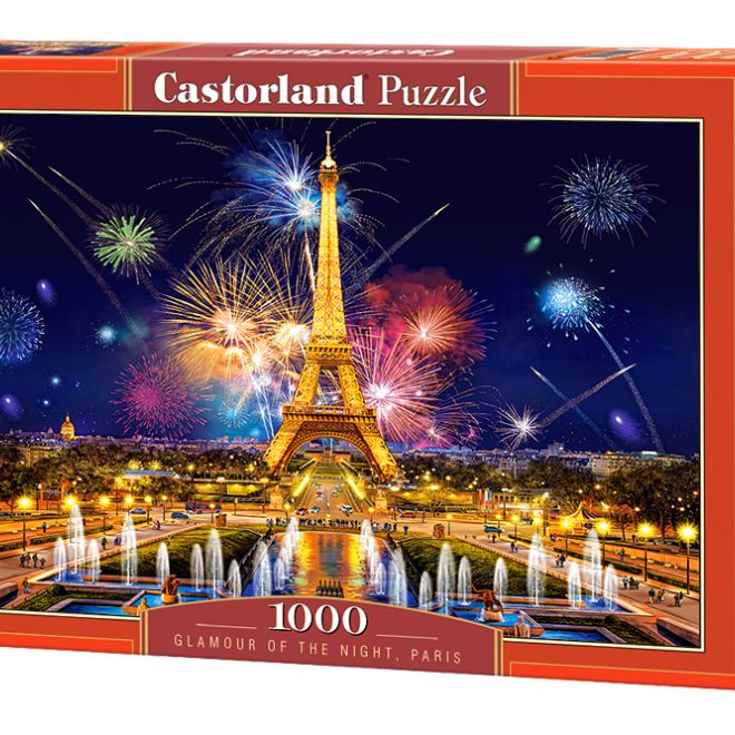 CASTORLAND Puzzle 1000 dílků Glamour of the Night, Paříž - Ohňostroj nad Eiffelovou věží 68x47cm