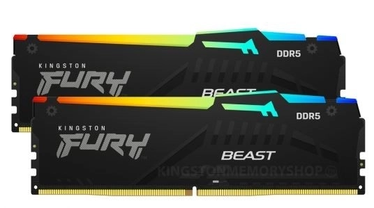 Paměť DDR5 Fury Beast Black RGB 32GB(2*16GB)/5200 CL36 EXPO