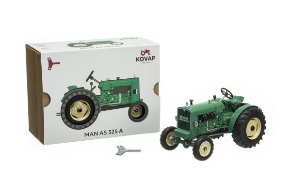 Traktor MAN AS 325A zelený na klíček kov 1:25 v krabici Kovap