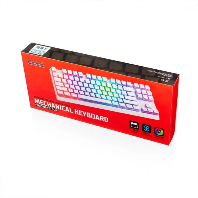 Drátová mechanická klávesnice RGB PUDDING EDITION bílá