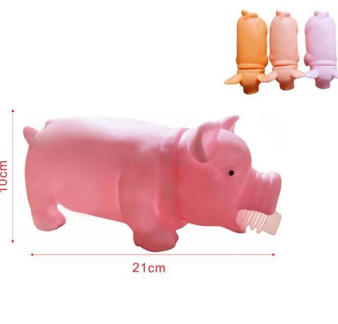 Křupavá hračka pro psy / žvýkačka pro psy - prasátko 21 cm dlouhá, mix barev