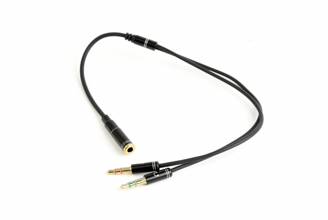 Stereofonní audio adaptér 2x3,5mm minijack, 4PIN, 0,2m