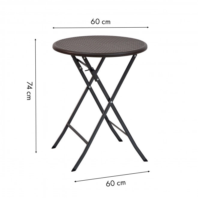 Skládací konferenční stolek zahradní stolek ratan 60cm