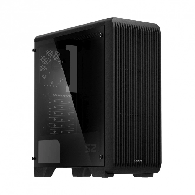 S2 TG ATX Mid Tower PC Case TG ventilátor x3