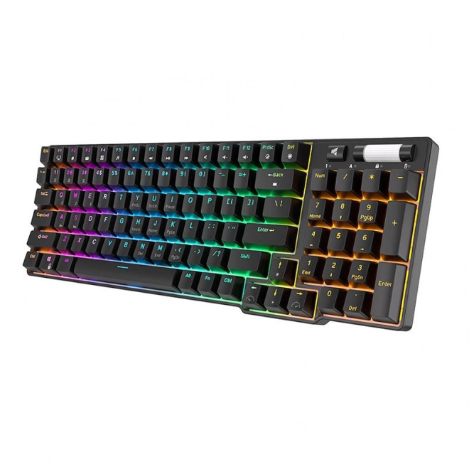 Bezdrátová mechanická klávesnice Royal Kludge RK96 RGB, hnědý spínač (černý)