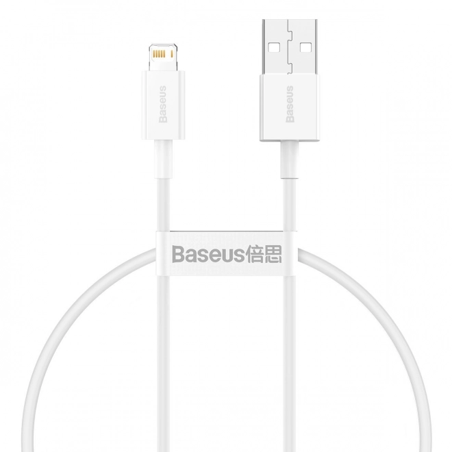 Kabel USB na Lightning řady Baseus Superior, 2,4 A, 0,25 m (bílý)