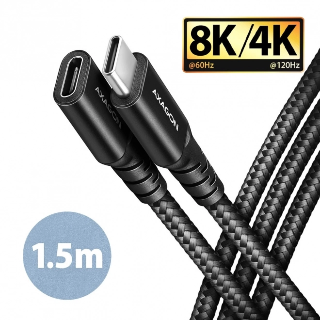 BUCM32-CF15AB Gen2 USB-C - prodlužovací kabel USB-C 1,5 m, 5A, 20Gb/s, PD 240W, opletený