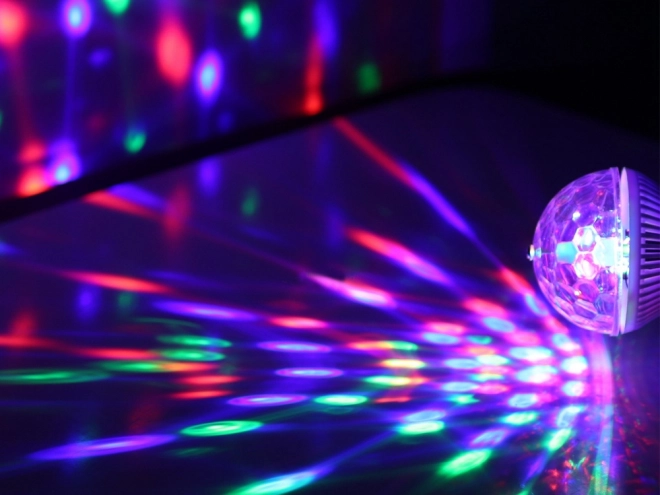 Led žárovka rgb rotační e27 disco ball