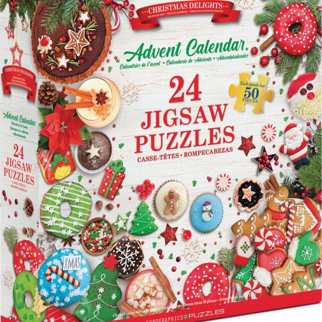 Adventní kalendář s puzzle Eurographics: Vánoční dobroty - 24 x 50 dílků