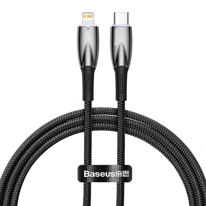 Kabel USB-C pro Lightning Baseus řady Glimmer, 20 W, 1 m (černý)