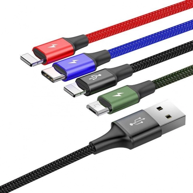 Baseus Fast USB kabel 4v1 USB-C / 2x Lightning / Micro 3,5A 1,2m - černý