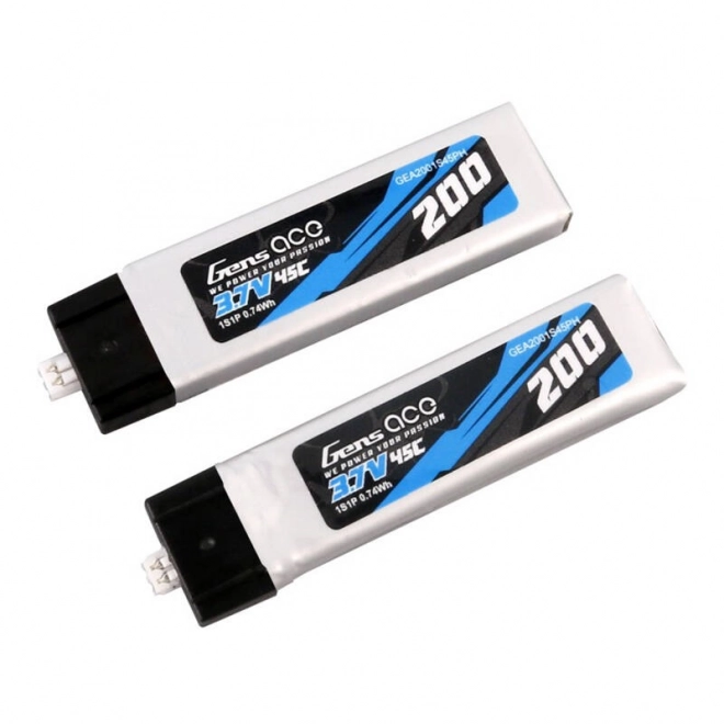 Gens ace 200mAh 3,7V 45C 1S1P Lipo baterie (2ks)