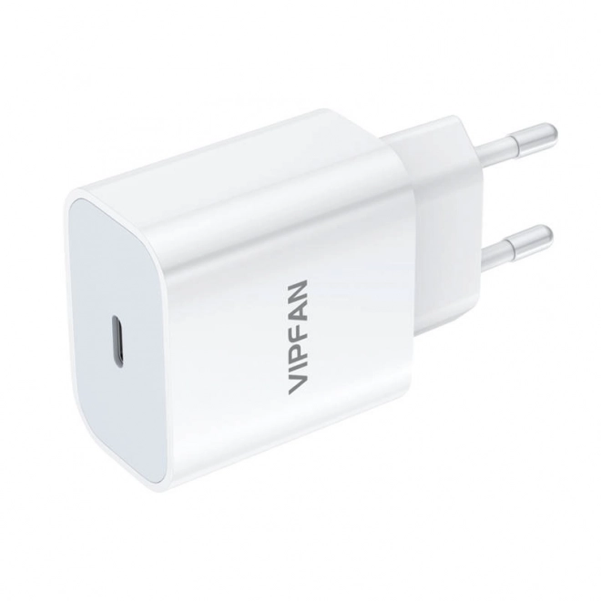 Nástěnná nabíječka Vipfan E04, USB-C, 20W, QC 3.0 + kabel USB-C (bílá)