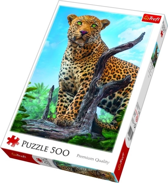 Puzzle Divoký Leopard 500 dílků 34x48cm v krabici 40x27x4,5cm