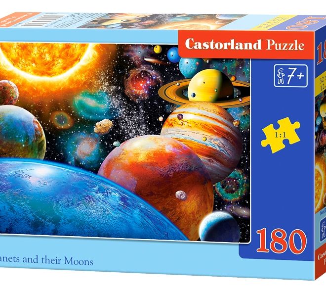CASTORLAND Puzzle 180 dílků Planety a jejich měsíce - Planety a jejich měsíce 7+