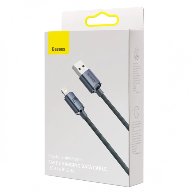 Baseus Crystal Shine kabel USB na Lightning, 2,4 A, 1,2 m (černý)