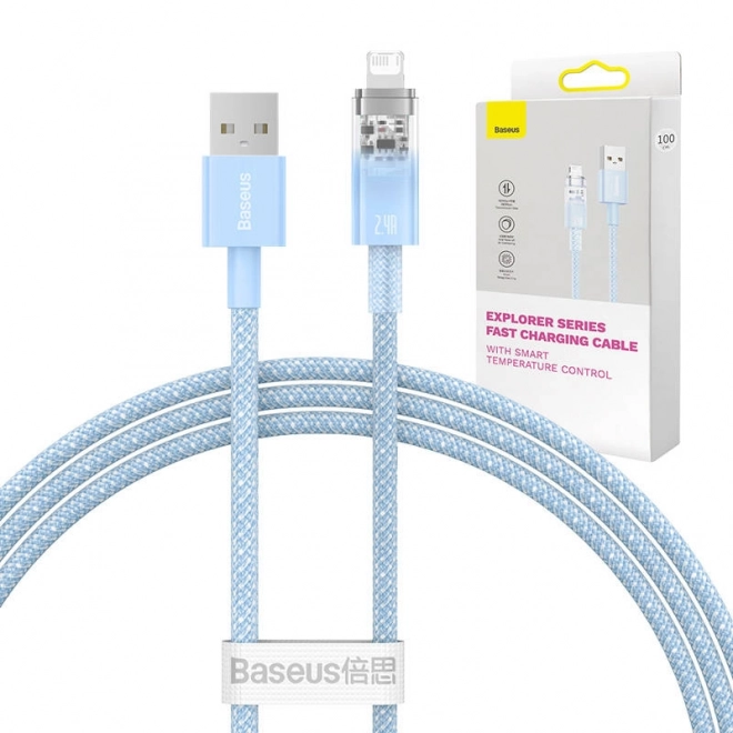 Rychlonabíjecí kabel USB na Lightning 1M v modré barvě