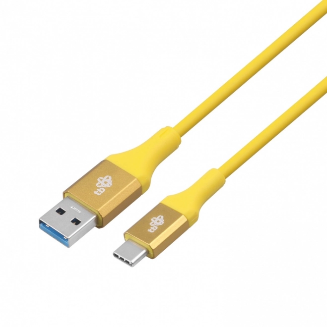 Kabel USB 3.0 - USB C 2m PREMIUM 3A žlutý TPE