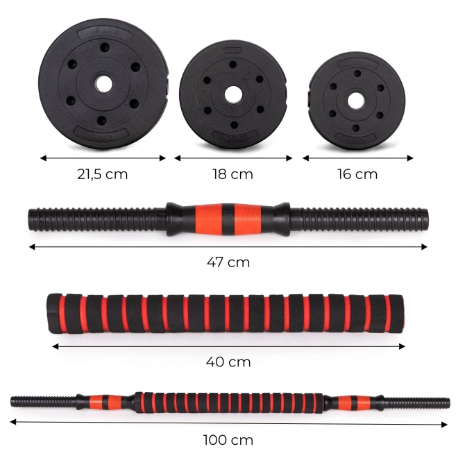 Nastavitelné činky 2x 15kg sada činek 30kg tyč