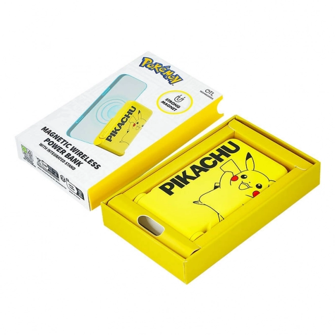 Indukční powerbanka OTL 5000 mAh, USB-C 15W, Pokemon Pikatchu se stojánkem (žlutá)