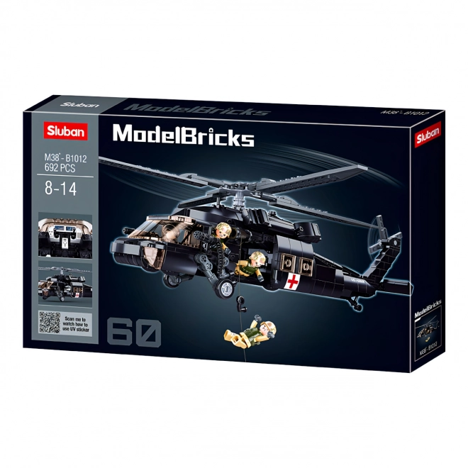 Sluban Model Bricks M38-B1012 Zdravotnický vrtulník UH-60 Black Hawk