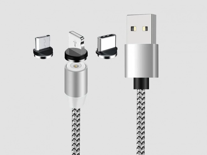 Magnetický nabíjecí kabel 3v1 micro type-c usb lightning 1m