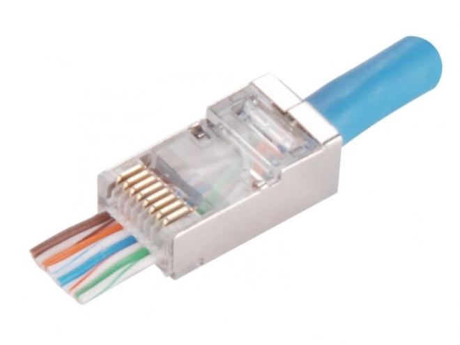 Průchozí zástrčka RJ45 STP cat.5e (balení 100 ks)