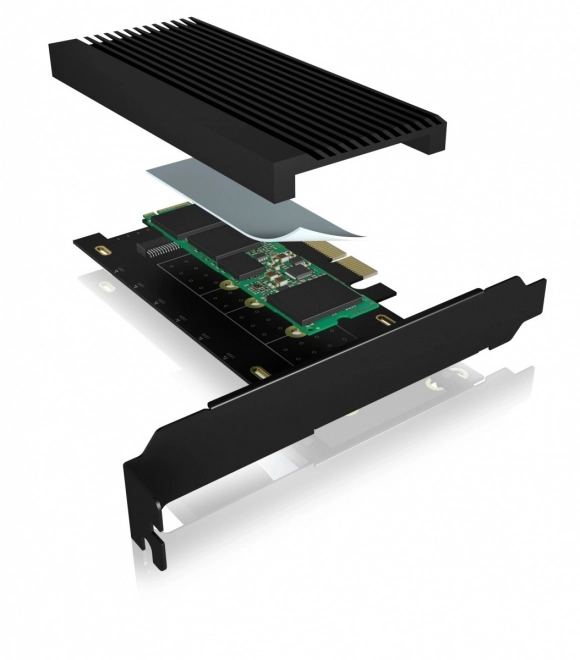 Karta PCI pro M.2 NVMe SSD IB-PCI208-HS s chladičem