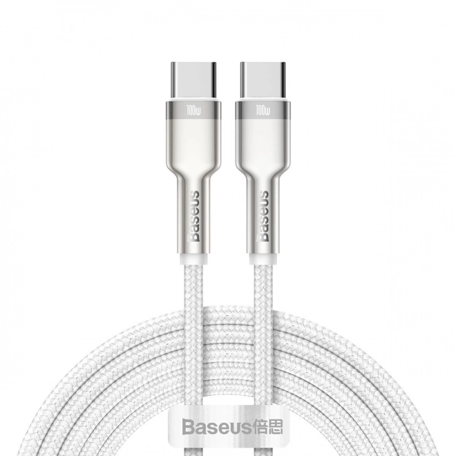 Kabel USB-C na USB-C Baseus Cafule, 100W, 2m (bílý)