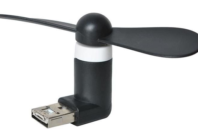 Černý micro USB ventilátor