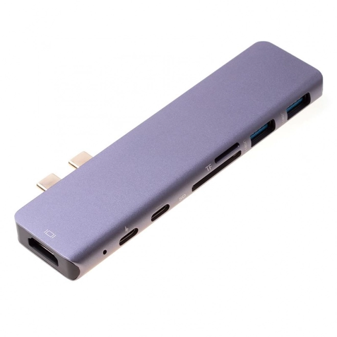 Adaptér 7v1 HUB USB-C HDMI 4K SD pro MacBook Pro / Air - Šedý