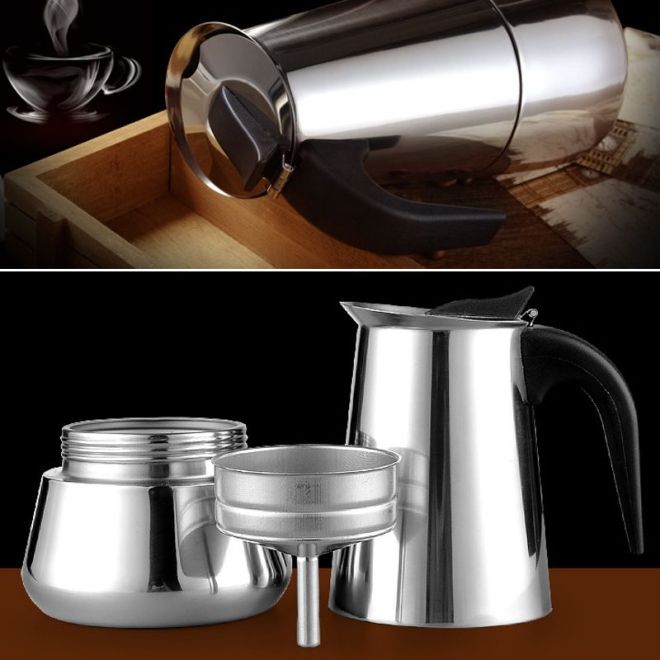 Kávovar - stříbrný, 600 ml, 12 šálků