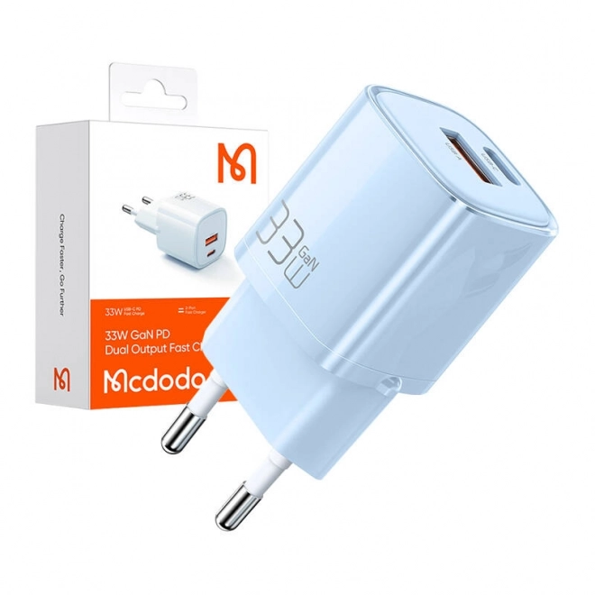 Nabíječka GaN 33W Mcdodo CH-0154 USB-C, USB-A (modrá)