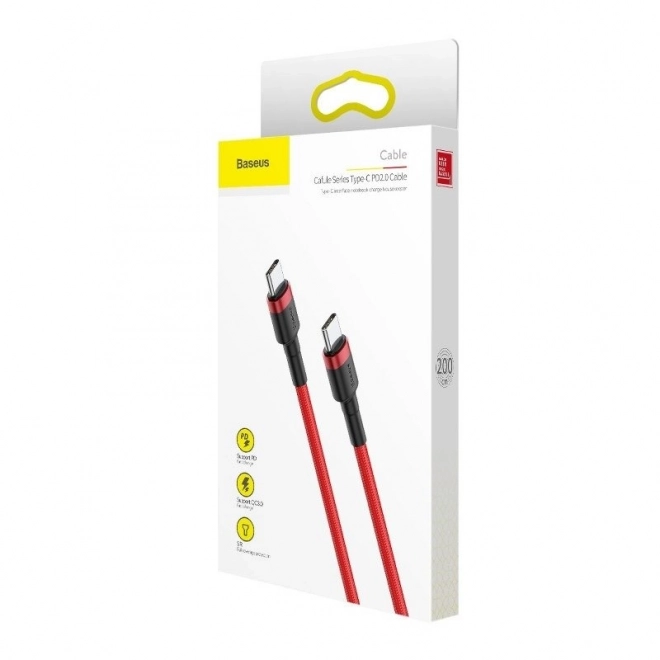 Baseus Cafule PD2.0 60W bleskové nabíjení USB pro kabel typu C (20V 3A) 2m Red