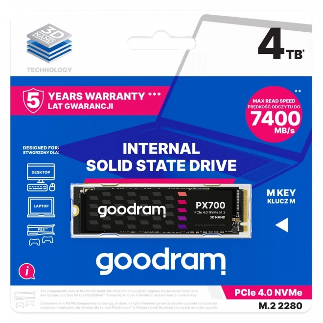 SSD PX700 4TB M.2 PCIe 2280 4x4 7400/6500MB/s