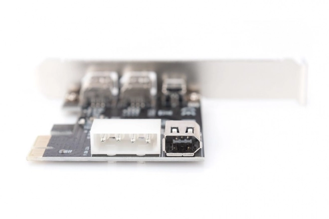 Rozšiřující karta PCI Firewire (400) (řadič), 2xVýstup. 1xOut.(Mini) IEEE1394a 6pin+Mini,Low Profile,VT6308P