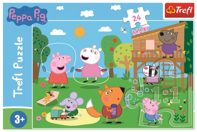 Puzzle 24 Maxi Hrajeme si na poli Prasátko Peppa